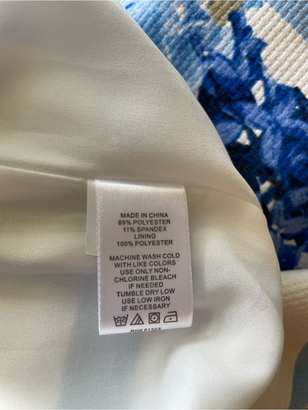 CeCe Hydrangea Print Summer Shift Dress, Sleeveless, Blue & White SIZE 12 - Picture 13 of 13